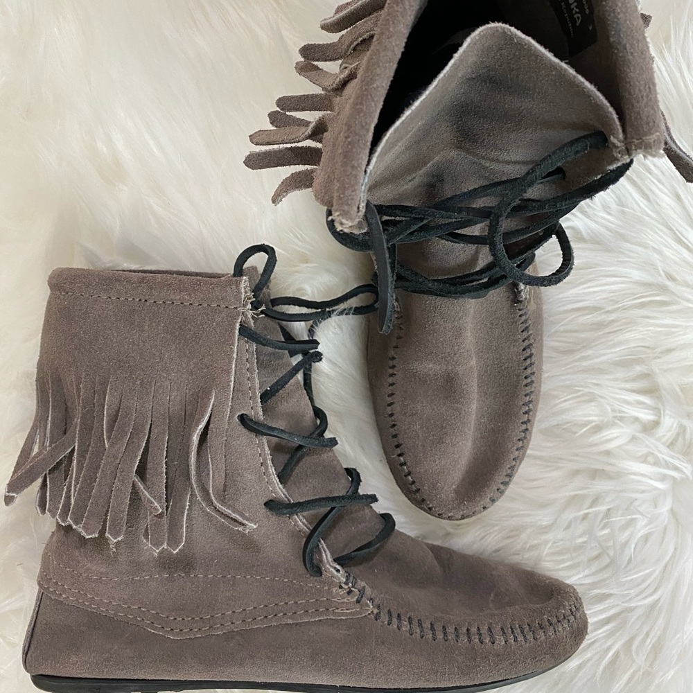 Gray Minnetonka Trampee Boot